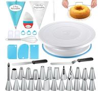 GZMAISULEE - 240 pièces de fournitures de décoration de gâteaux, plaque tournante, 100 poches à douille, 100 douilles jetables pour cupcakes, 24 embouts à glaçage, 3 racloirs à glaçage, 2 spatules