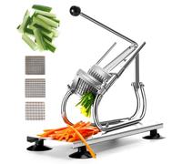 GZPKJ Coupe-concombres Manuel en Acier Inoxydable, avec Lames De 0,8/1/1,2 Cm Et 4 Ventouses pour Couper Concombres, Pommes De Terre Et Radis en Bâtonnets. Idéal pour La Préparation De Salades