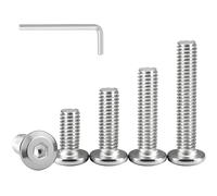 GZSYWZ 5 Pièces Vis à Tête Plate Hexagonale M8 x 50mm en Acier Inoxydable A2 V2A Boulons à Tête Plate à Six Pans Creux Vis de Mécanique avec llen Filetage Complet