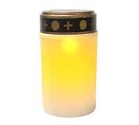 GZWY Lampe à Bougie Solaire à LED Lampe Sacrificielle de Cimetière, Lanterne Funéraire pour Cimetière Étanche Extérieur sans Flamme, pour Prière, Vacances Décoration, Cimetière Rituel (Blanche)