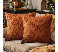 GZWY Lot de 2 housses de coussin décoratives en forme de feuille d'érable - 45 x 45 cm - Décoration d'automne - Feuille d'érable - Décoration d'intérieur - Pour l'automne - Salon - Chambre à coucher