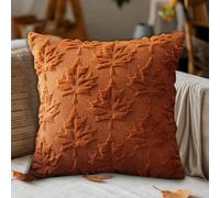 GZWY Lot de 2 housses de coussin décoratives en forme de feuille d'érable - 45 x 45 cm - Décoration d'automne - Feuille d'érable - Décoration d'intérieur - Pour salon, chambre à coucher - (B)