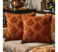 GZWY Lot de 2 housses de coussin décoratives en forme de feuille d'érable - 45 x 45 cm - Décoration d'automne - Feuille d'érable - Décoration d'intérieur - Pour l'automne - Salon - Chambre à coucher