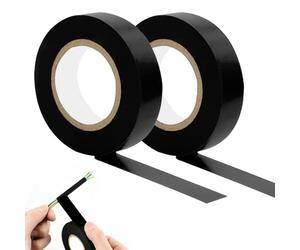 GZYULAN 2 Rouleaux Electricien,Noir Resistant,Electricien Noir,Ruban Adhésif Noir,Electrical Tape,Noir Electricien,Ruban Electrique(18mm*20m)