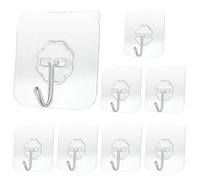 GZYULAN 8 Pièces Accroche Murale sans Percer 6 cm,Attache Murale sans Percer,Accroche Serviette,Crochet Douche,Crochet Adhesif Mural Transparent