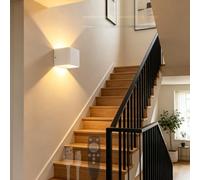 GZZBMY LED Applique Murale Intérieure Rechargeables Moderne Luminaire Mural avec Télécommande Dimmable 3000K-6500K Eclairage Mural Aluminium pour Chambres Salon Couloir Escalier (Blanc,1 Pièce)