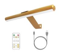 GZZBMY LED Lampe Murale à TéLécommande Applique Murale sans fil AlimentéE Par Batterie Avec Minuterie Dimmable Luminaire Mural rechargeable télécommande murale sans fil corps métallique (or,40cm)