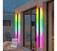 GZZBMY RGB Longue Dimmable Applique Murale avec Télécommande Extérieure IP65 Etanche Lampe Murale Intérieur Porche Luminaire Mural LED Bande Eclairage Mural Jardin Terrasse Porche (120cm 68w)