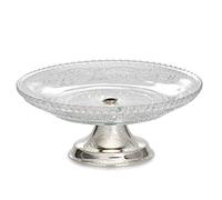 H.Bauer jun. Petit bol rond plat en verre Ø 15 cm avec pied argenté - Idéal pour les collations, les chocolats, les fruits ou comme bol décoratif