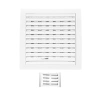 H&C VENT Grille Aeration avec Curseur Moustiquaire │ Evacuation Caches Tuyau Ventilateur│ d'Extraction Ventialtion │ Exterieur Interieur│ Gaine Cache Extracteur d'air VMC (Blanc, 190 x 190 mm)