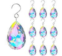 H&D HYALINE & DORA Lot de 10 pendentifs attrape-soleil en cristal en forme de larme avec crochet, 38 mm (couleurs AB)