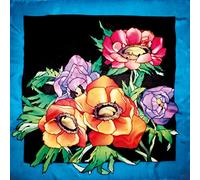 H DUPONT DUPCARYB002C - Un Carré de Soie à peindre - Tissu 100% soie - 90x90cm - Anémones