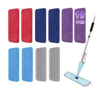 H-Gamely Lot de 10 têtes de rechange réutilisables en microfibre de 41,9 cm pour serpillères humides/sèches compatibles avec le système d'entretien des sols Bona