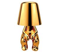 (H-gold194) Lampe de chevet tactile, lampe de bureau dorée Thinker, sans fil, rechargeable et portable,