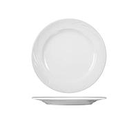 H&H 4413025 Assiette Plate Arcadie, Porcelaine, Blanc, 25 cm, Porcelain