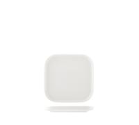 H&H 6 Assiettes Madrid En Porcelaine Blanche Forme Carrée Cm 16X16