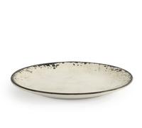 H&H 6 Assiettes Plates Dallas En Porcelaine Dure Avec Bord Renforcé, Cm.27