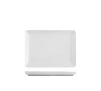 H&H 6 Assiettes Rectangulaires Pearl En Porcelaine Blanche 20x27 Cm