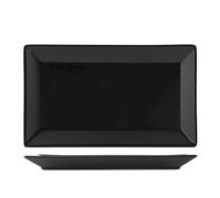 H&H 6625916 Plat rectangulaire Osaka, Stoneware, noir, 25 x 15 cm