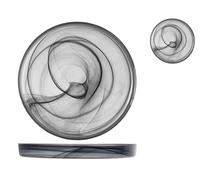 H&H alabastro Lot 6 Assiettes Plates en Verre Noirs cm 28×2.5 h.