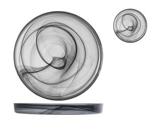 H&H alabastro Lot 6 Assiettes Plates en Verre Noirs cm 28×2.5 h.