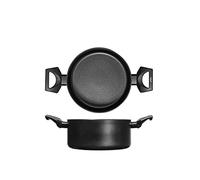 H&H All Blacks Casserole en aluminium avec revêtement anti-adhésif Pfluon, 20 cm, revêtement intérieur en nid d'abeille, induction