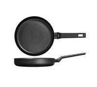 H&H All Blacks Poêle en aluminium avec revêtement anti-adhésif Pfluon, 24 cm, revêtement intérieur en nid d'abeille, induction