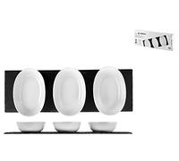 H&H Appetizer Ovale, Lot de 4 Plats en Ardoise 30 x 10 cm