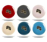 H&H Botanic Winter Lot de 6 assiettes à fruits en porcelaine 21 cm, élégantes, modernes et raffinées