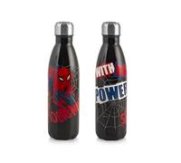 H&H Bottiglia Termica Spiderman Black Marvel In Acciaio Inox Lt 0,5
