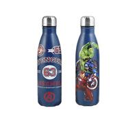H&H Bouteille isotherme Marvel Avengers Collegiate 500 ml en acier inoxydable - Bouteille avec double paroi isolante, garde au froid jusqu'à 6 heures et au chaud jusqu'à 12 heures - Idéale pour