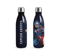 H&H Bouteille thermique Captain America en acier inoxydable 18/10-0.5L | garde des boissons chaudes pour 12h et froides pendant 6h