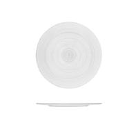H&H Circle Lot de 6 assiettes à pain en verre transparent, Ø 18 cm, texture à cercles concentriques, lavables au lave-vaisselle