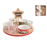 H&H Confezione 8 pezzi Natale Con Base in bamb
