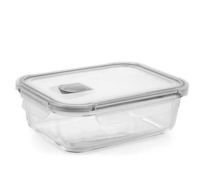 H&H Contenitore Rettangolare In Vetro Con Coperchio E Valvola Ml 1040