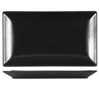 H&H - Ensemble de 6 assiettes rectangulaires Boston, couleur noire, dimensions 25 x 15 cm