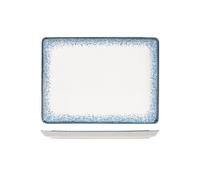 H&H Jupiter Assiette En Porcelaine, 20X17Cm, Bleu Et Ivoire
