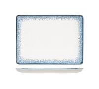 H&H Jupiter Plat En Porcelaine, 22X30Cm, Bleu Et Ivoire