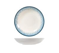 H&H Jupiter Plat Multifonction en Porcelaine, 25 cm, Design Moderne, élégant, pour Servir Les Plats, Nuances Bleues