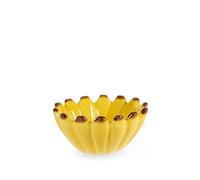 H&H Lot de 2 bols banane en Stoneware décorés - Petits déjeuners ou desserts - Céramique résistante - 13 x 6 cm - Design fruits colorés