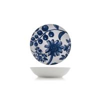 H&H, Lot de 6 assiettes creuses Grandiflora en porcelaine bleue décorée, 20 cm - Élégance et fonctionnalité pour chaque table