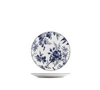 H&H Lot de 6 Assiettes Dessert Catherine 19 cm - Porcelaine Blanche Décor Bleu Floral Style Anglais, Petites Assiettes, Compatible Lave-vaisselle et Micro-ondes
