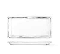 H&H Lot de 6 assiettes en verre rectangulaires collier 36 x 18 cm