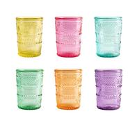 H&H Lot de 6 bicchieri assortiti paloma en vetro cl 32