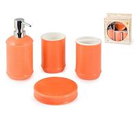H&H Milano Set de Salle de Bains, Faience, Orange