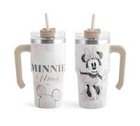 H&H Mug thermique en acier inoxydable avec paille Minnie Blogger - 600 ml, garde des boissons chaudes et froides, design moderne