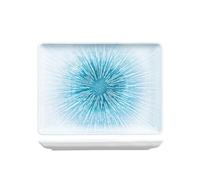 H&H Neptune Plat En Porcelaine, 20X27Cm, Bleu