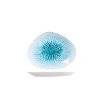 H&H Neptune Plat Ovale En Porcelaine, 22Cm, Bleu