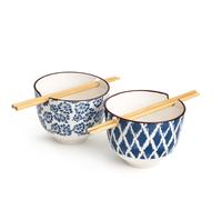 H&H Paquet De 2 Boli En Soie En Porcelaine Décorée 13x10h CC 560