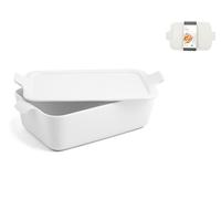 H&h Plat Rectangulaire, Porcelaine Blanche, Cm16x23xh7